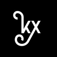 kx carta logotipo design em fundo preto. kx conceito de logotipo de letra de iniciais criativas. kx design de letras. kx desenho de letra branca sobre fundo preto. kx, logotipo kx vetor