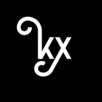 kx carta logotipo design em fundo preto. kx conceito de logotipo de letra de iniciais criativas. kx design de letras. kx desenho de letra branca sobre fundo preto. kx, logotipo kx vetor