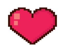 pixel de coração de amor vetor