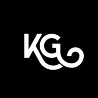 kg carta logotipo design em fundo preto. kg conceito de logotipo de letra de iniciais criativas. kg design de letras. kg design de letra branca sobre fundo preto. kg, logotipo kg vetor