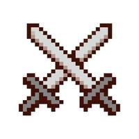 pixel de espadas cruzadas vetor