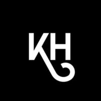 kh design de logotipo de letra em fundo preto. kh conceito de logotipo de letra de iniciais criativas. projeto de letra kh. kh design de letra branca sobre fundo preto. kh, kh logotipo vetor