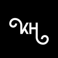 kh design de logotipo de letra em fundo preto. kh conceito de logotipo de letra de iniciais criativas. projeto de letra kh. kh design de letra branca sobre fundo preto. kh, kh logotipo vetor