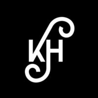 kh design de logotipo de letra em fundo preto. kh conceito de logotipo de letra de iniciais criativas. projeto de letra kh. kh design de letra branca sobre fundo preto. kh, kh logotipo vetor