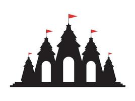 palácio navratri com bandeiras vetor