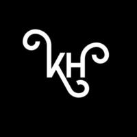 kh design de logotipo de letra em fundo preto. kh conceito de logotipo de letra de iniciais criativas. projeto de letra kh. kh design de letra branca sobre fundo preto. kh, kh logotipo vetor