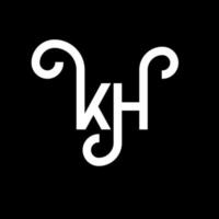 kh design de logotipo de letra em fundo preto. kh conceito de logotipo de letra de iniciais criativas. projeto de letra kh. kh design de letra branca sobre fundo preto. kh, kh logotipo vetor