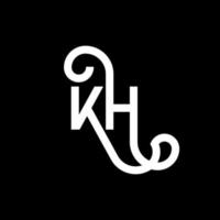 kh design de logotipo de letra em fundo preto. kh conceito de logotipo de letra de iniciais criativas. projeto de letra kh. kh design de letra branca sobre fundo preto. kh, kh logotipo vetor