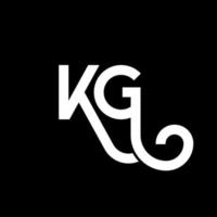 kg carta logotipo design em fundo preto. kg conceito de logotipo de letra de iniciais criativas. kg design de letras. kg design de letra branca sobre fundo preto. kg, logotipo kg vetor