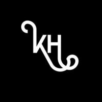 kh design de logotipo de letra em fundo preto. kh conceito de logotipo de letra de iniciais criativas. projeto de letra kh. kh design de letra branca sobre fundo preto. kh, kh logotipo vetor