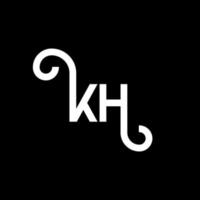 kh design de logotipo de letra em fundo preto. kh conceito de logotipo de letra de iniciais criativas. projeto de letra kh. kh design de letra branca sobre fundo preto. kh, kh logotipo vetor