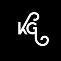 kg carta logotipo design em fundo preto. kg conceito de logotipo de letra de iniciais criativas. kg design de letras. kg design de letra branca sobre fundo preto. kg, logotipo kg vetor