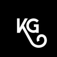 kg carta logotipo design em fundo preto. kg conceito de logotipo de letra de iniciais criativas. kg design de letras. kg design de letra branca sobre fundo preto. kg, logotipo kg vetor