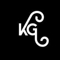 kg carta logotipo design em fundo preto. kg conceito de logotipo de letra de iniciais criativas. kg design de letras. kg design de letra branca sobre fundo preto. kg, logotipo kg vetor