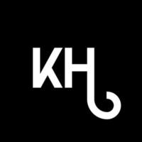 kh design de logotipo de letra em fundo preto. kh conceito de logotipo de letra de iniciais criativas. projeto de letra kh. kh design de letra branca sobre fundo preto. kh, kh logotipo vetor