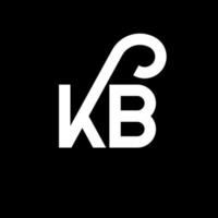 design de logotipo de letra kb em fundo preto. kb conceito de logotipo de letra de iniciais criativas. desenho de letra kb. kb desenho de letra branca sobre fundo preto. kb, logotipo kb vetor