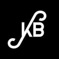 design de logotipo de letra kb em fundo preto. kb conceito de logotipo de letra de iniciais criativas. desenho de letra kb. kb desenho de letra branca sobre fundo preto. kb, logotipo kb vetor