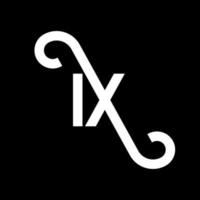 ix design de logotipo de letra em fundo preto. ix conceito de logotipo de letra de iniciais criativas. ix design de letras. ix design de letra branca sobre fundo preto. ix, ix logotipo vetor