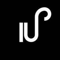 design de logotipo de carta iu em fundo preto. iu conceito de logotipo de letra de iniciais criativas. design de letra u. iu desenho de letra branca sobre fundo preto. iu, u logo vetor