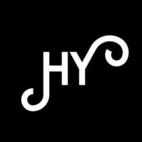 hy carta design de logotipo em fundo preto. hy conceito de logotipo de letra de iniciais criativas. hy design de letras. hy design de letra branca sobre fundo preto. oi, oi logotipo vetor