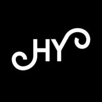 hy carta design de logotipo em fundo preto. hy conceito de logotipo de letra de iniciais criativas. hy design de letras. hy design de letra branca sobre fundo preto. oi, oi logotipo vetor