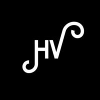 design de logotipo de carta hv em fundo preto. conceito de logotipo de letra de iniciais criativas hv. design de letra hv. Hv design de letra branca sobre fundo preto. hv, logotipo hv vetor