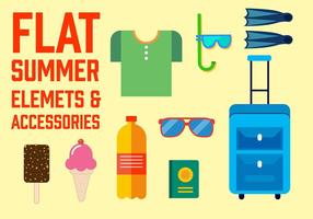 Elementos vetoriais gratuitos Flat Summer vetor