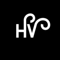 design de logotipo de carta hv em fundo preto. conceito de logotipo de letra de iniciais criativas hv. design de letra hv. Hv design de letra branca sobre fundo preto. hv, logotipo hv vetor