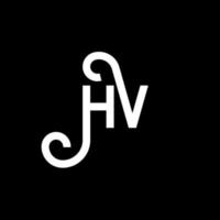 design de logotipo de carta hv em fundo preto. conceito de logotipo de letra de iniciais criativas hv. design de letra hv. Hv design de letra branca sobre fundo preto. hv, logotipo hv vetor