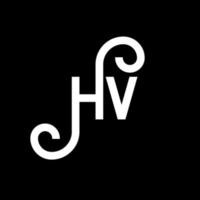 design de logotipo de carta hv em fundo preto. conceito de logotipo de letra de iniciais criativas hv. design de letra hv. Hv design de letra branca sobre fundo preto. hv, logotipo hv vetor