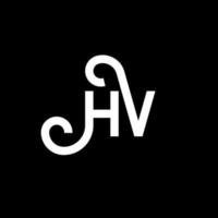 design de logotipo de carta hv em fundo preto. conceito de logotipo de letra de iniciais criativas hv. design de letra hv. Hv design de letra branca sobre fundo preto. hv, logotipo hv vetor