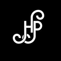 design de logotipo de letra hp em fundo preto. conceito de logotipo de letra de iniciais criativas hp. design de letra hp. design de letra branca hp sobre fundo preto. HP, logotipo HP vetor