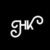 design de logotipo de letra hk em fundo preto. hk conceito de logotipo de letra de iniciais criativas. hh design de letras. hk design de letra branca sobre fundo preto. hk, logotipo hk vetor