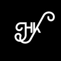 design de logotipo de letra hk em fundo preto. hk conceito de logotipo de letra de iniciais criativas. hh design de letras. hk design de letra branca sobre fundo preto. hk, logotipo hk vetor