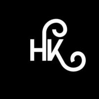 design de logotipo de letra hk em fundo preto. hk conceito de logotipo de letra de iniciais criativas. hh design de letras. hk design de letra branca sobre fundo preto. hk, logotipo hk vetor