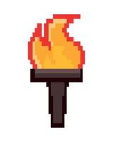 pixel de chama de tocha vetor