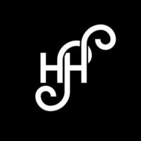 design de logotipo de letra hh em fundo preto. hh conceito de logotipo de letra de iniciais criativas. hh design de letras. hh design de letra branca sobre fundo preto. hh, hh logotipo vetor