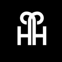 design de logotipo de letra hh em fundo preto. hh conceito de logotipo de letra de iniciais criativas. hh design de letras. hh design de letra branca sobre fundo preto. hh, hh logotipo vetor