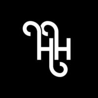 design de logotipo de letra hh em fundo preto. hh conceito de logotipo de letra de iniciais criativas. hh design de letras. hh design de letra branca sobre fundo preto. hh, hh logotipo vetor