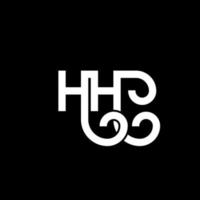 design de logotipo de letra hh em fundo preto. hh conceito de logotipo de letra de iniciais criativas. hh design de letras. hh design de letra branca sobre fundo preto. hh, hh logotipo vetor