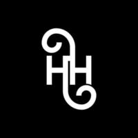 design de logotipo de letra hh em fundo preto. hh conceito de logotipo de letra de iniciais criativas. hh design de letras. hh design de letra branca sobre fundo preto. hh, hh logotipo vetor