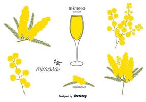 Conjunto de vetores Mimosa grátis