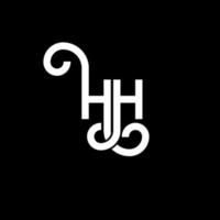 design de logotipo de letra hh em fundo preto. hh conceito de logotipo de letra de iniciais criativas. hh design de letras. hh design de letra branca sobre fundo preto. hh, hh logotipo vetor