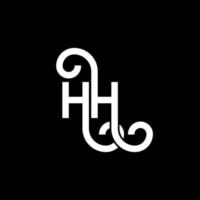 design de logotipo de letra hh em fundo preto. hh conceito de logotipo de letra de iniciais criativas. hh design de letras. hh design de letra branca sobre fundo preto. hh, hh logotipo vetor