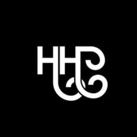 design de logotipo de letra hh em fundo preto. hh conceito de logotipo de letra de iniciais criativas. hh design de letras. hh design de letra branca sobre fundo preto. hh, hh logotipo vetor