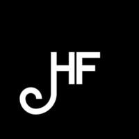 design de logotipo de carta hf em fundo preto. conceito de logotipo de letra de iniciais criativas de hf. design de letra hf. hf design de letra branca sobre fundo preto. hf, logotipo hf vetor