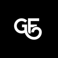 gf carta logotipo design em fundo preto. gf conceito de logotipo de letra de iniciais criativas. gf design de letras. gf design de letra branca sobre fundo preto. gf, logo gf vetor