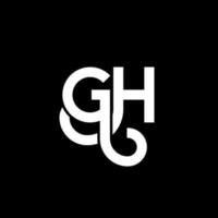 design de logotipo de carta gh em fundo preto. gh conceito de logotipo de letra de iniciais criativas. design de letra gh. gh design de letra branca sobre fundo preto. gh, gh logotipo vetor