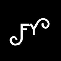 design de logotipo de carta fy em fundo preto. fy conceito de logotipo de letra de iniciais criativas. design de letras. fy design de letra branca sobre fundo preto. Fy, Fy Logo vetor