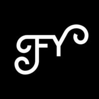 design de logotipo de carta fy em fundo preto. fy conceito de logotipo de letra de iniciais criativas. design de letras. fy design de letra branca sobre fundo preto. Fy, Fy Logo vetor